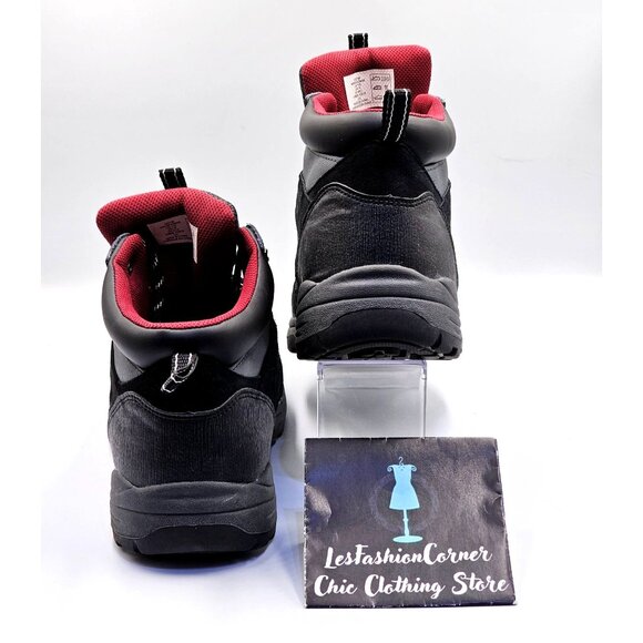 NWOB Lands End Men's Black & Red Fabric Suede Leather Hiking Boots Sz 11D 2704 - Picture 7 of 16